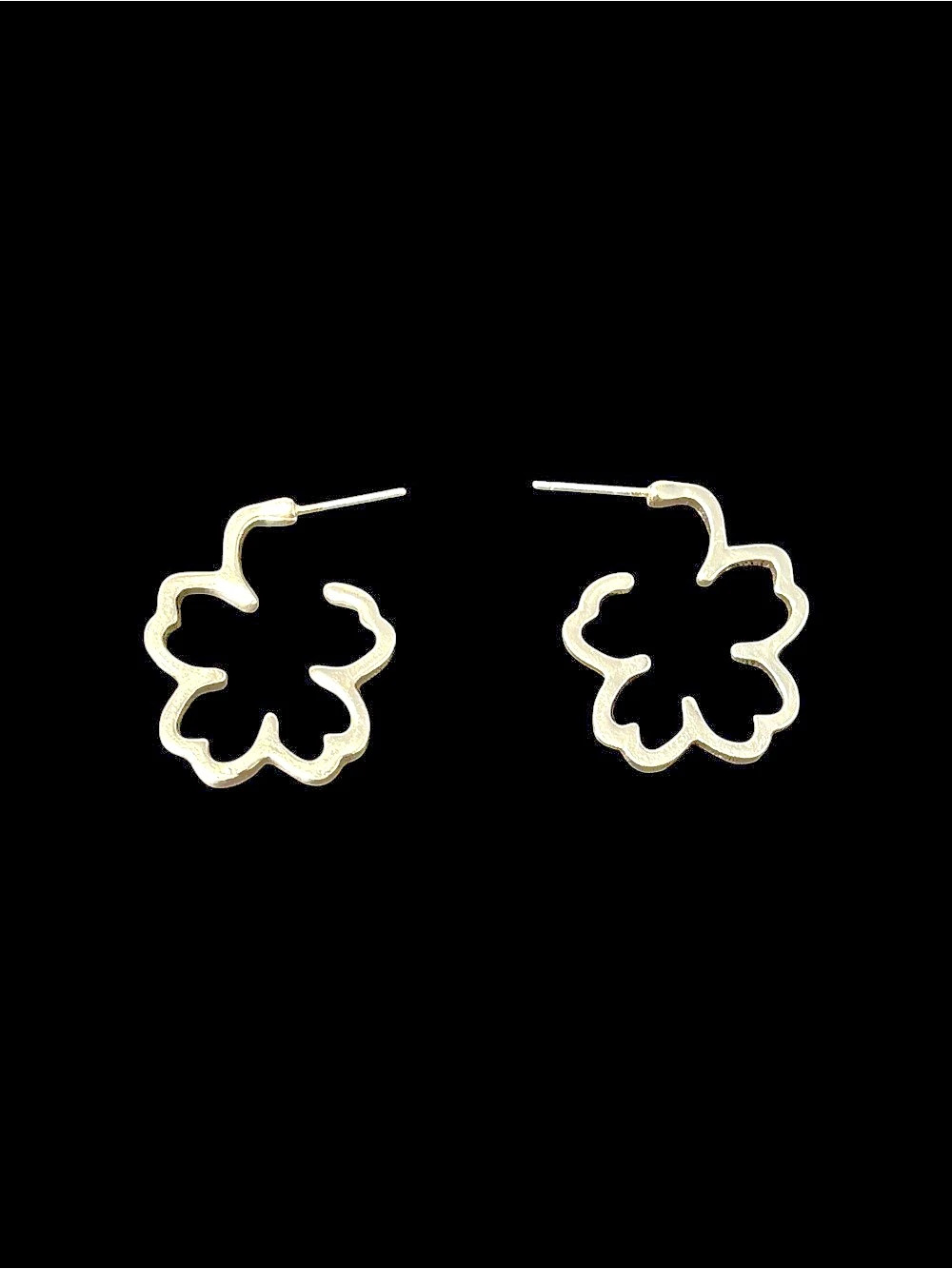Flower Hoop Earrings in Gold
